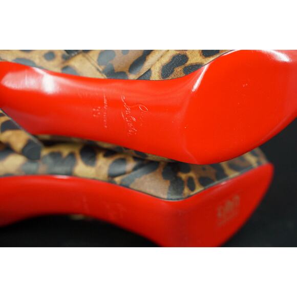 Christian Louboutin Bianca Bootie Size 39 NIB $1295 Leopard 120MM Platform - Picture 9 of 12